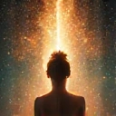 Representación de una persona en equilibrio o con un aura de bienestar, simbolizando salud integral.