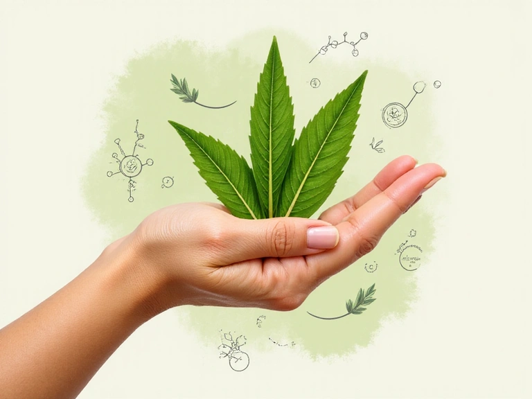 Ilustración de una mano sosteniendo una hoja verde, simbolizando la misión de NavarLuxorVenti